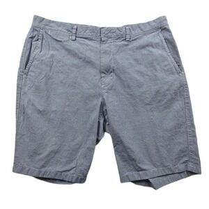 J.Crew Chino Shorts Mens 36 Blue White Cotton Houndstooth Club 10.5 Inseam